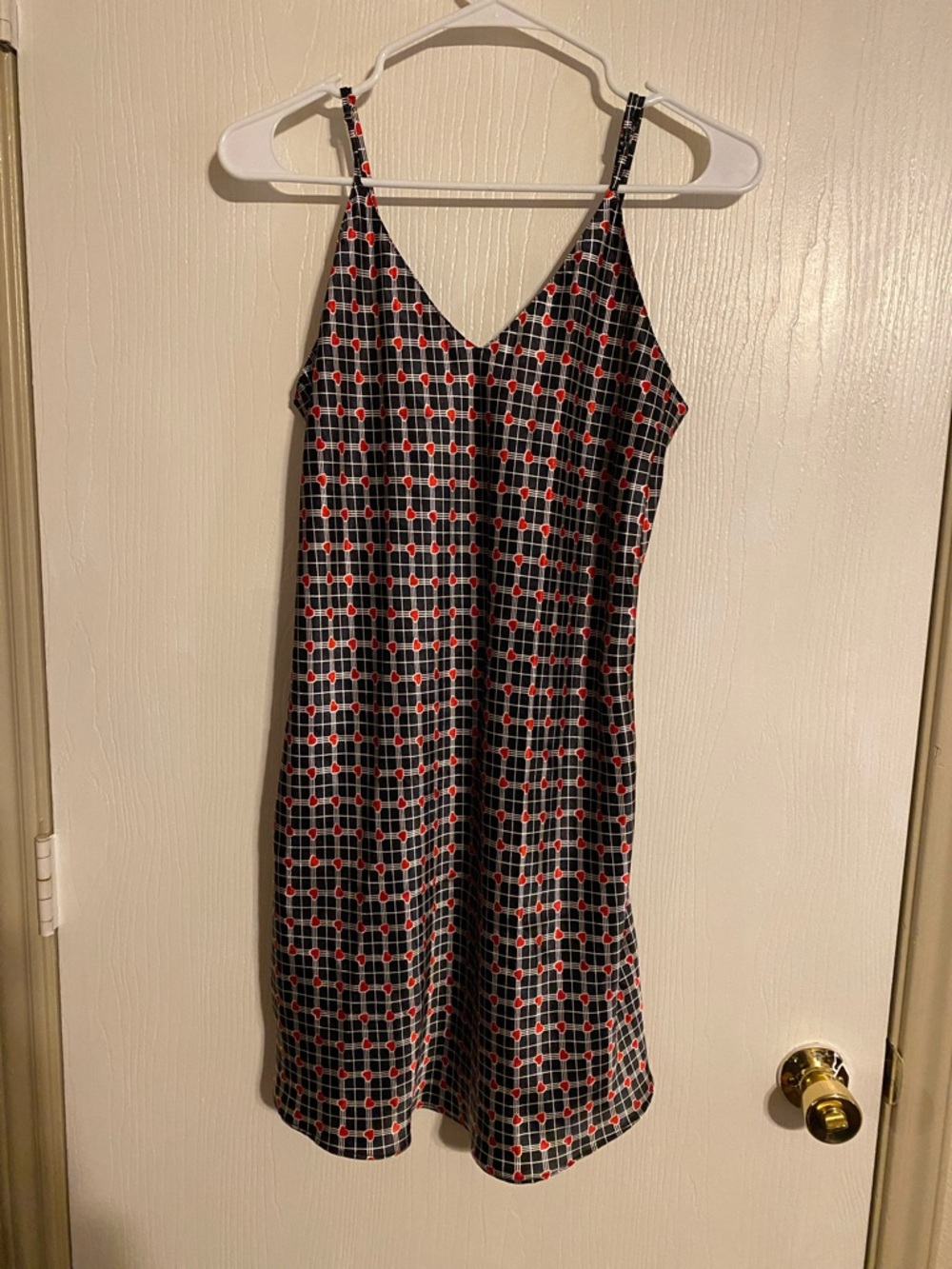 Maidenform Black Slip with Red Dot Grid